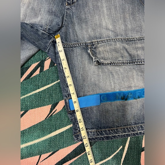 Vintage Le Jean De Marithe Francois Girbaud Jean Shorts Cargo Velcro Denim - Picture 14 of 14